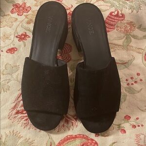 Vince Black Suede Women's Mules